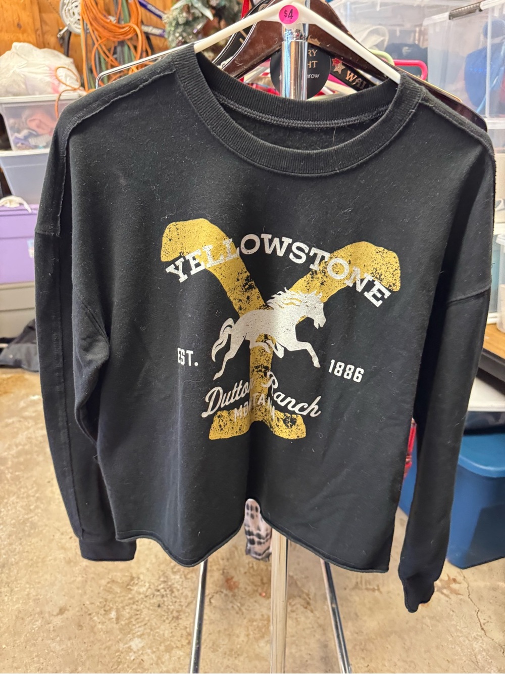 Yellowstone Black Sweatshirt with Gold Ranch Graphic